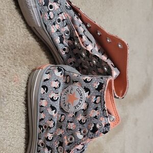 Converse Kids' Gray and Salmon High-Top Sneakers